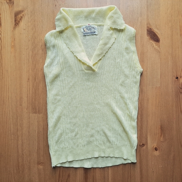 Vintage Sweater Bee by BANFF Yellow Sleeveless Pull-over - Picture 3 of 6